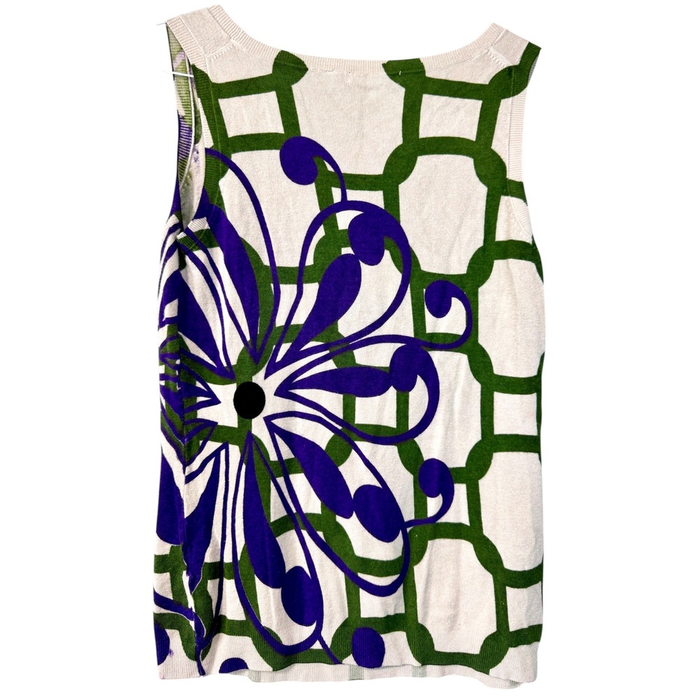 Vertigo Paris Knit Tank Top Purple Green Floral Artsy Scoop Neck Fairy‎ Size Med - Picture 4 of 9